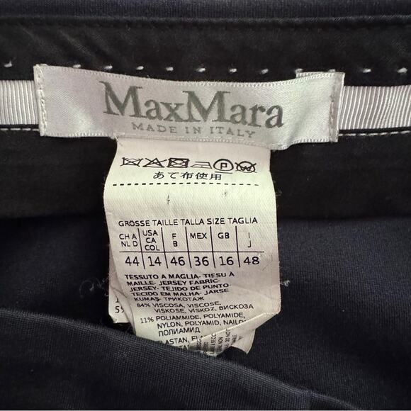 MaxMara Navy Blue Viscose Blend Cropped Trousers - Picture 4 of 4